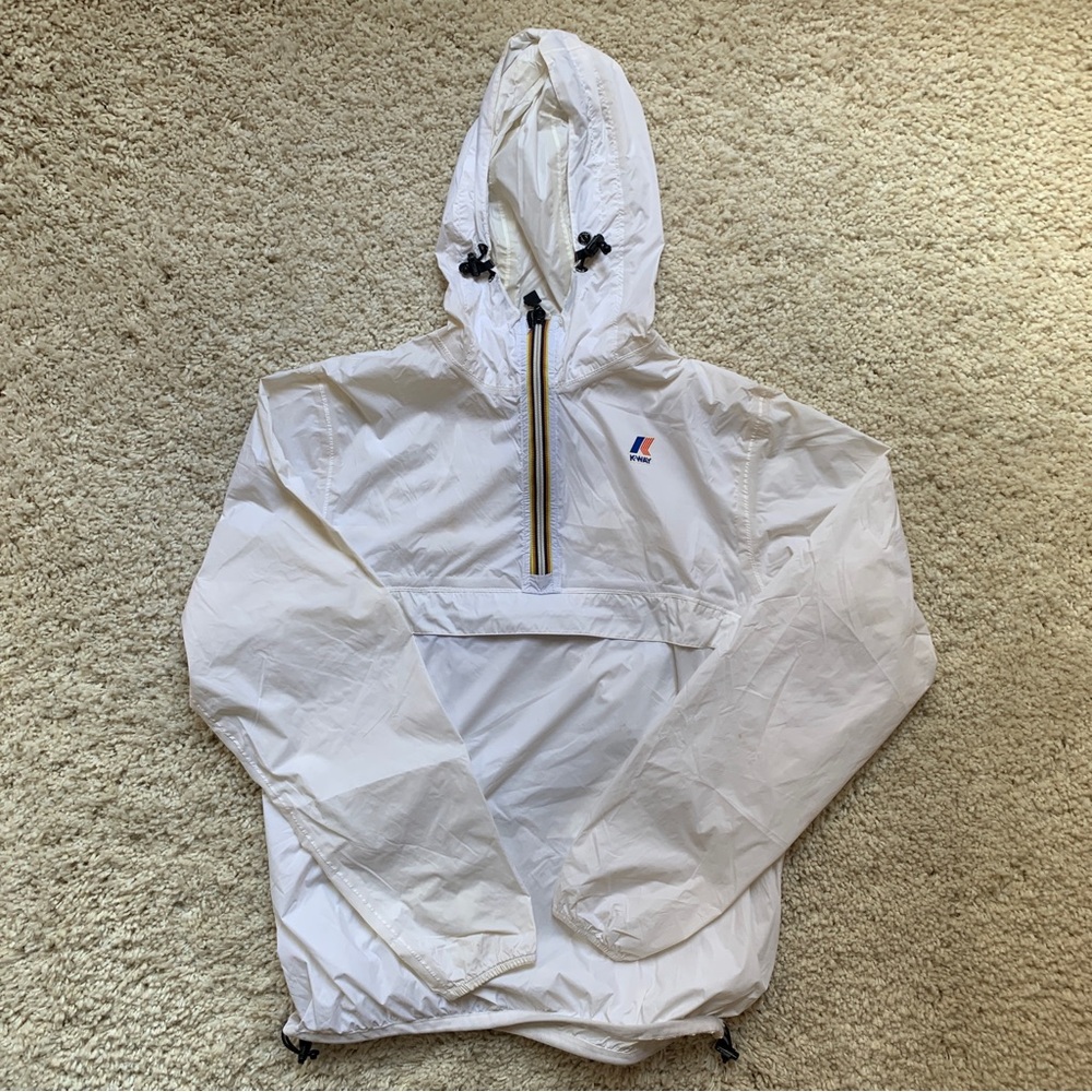 K-Way White Hooded Pullover